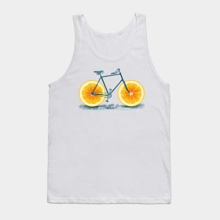 Vintage Orange Old Bike with Retro Cycle Frame Tank Top